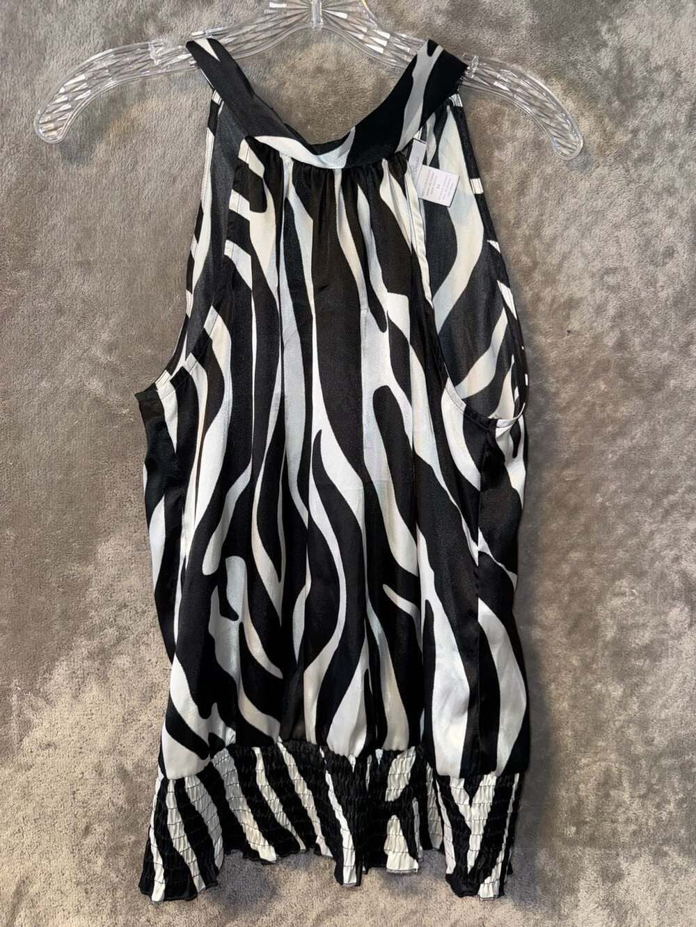 Charlotte Russe Zebra Print Halter Neck Dress Top Size M